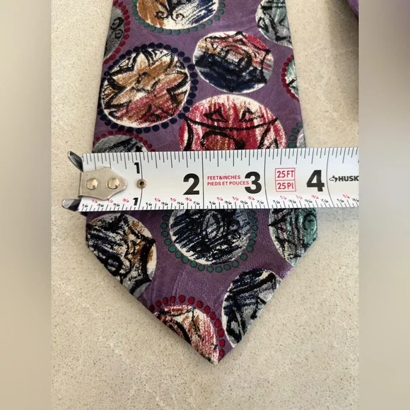 Designer Multicolor Patterned Men's Tie - Picture 3 of 7